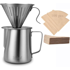 Cafetiere filtre manuelle Lalord ensemble verser pichet