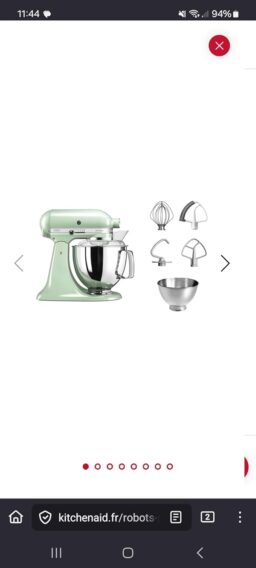image client 2 Robot cuisine multifonctions KitchenAid Pâtissier Artisan 5KSM125
