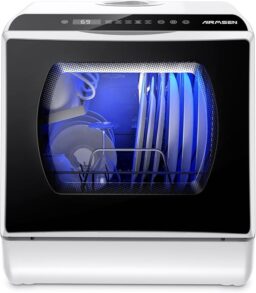 Image du fabricant 1 du AIRMSEN Mini Lave-Vaisselle blanc noir