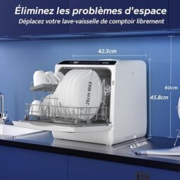 Image du fabricant 2 du AIRMSEN Mini Lave-Vaisselle blanc noir
