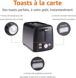 Image du fabricant 2 du Amazon Basics Grille-Pain noir