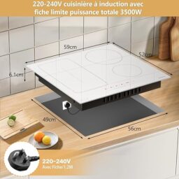 Image du fabricant 2 du Plaque induction 4 feux blanche