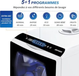 Image du fabricant 3 du AIRMSEN Mini Lave-Vaisselle blanc noir