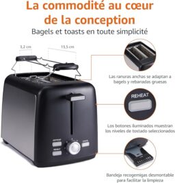 Image du fabricant 3 du Amazon Basics Grille-Pain noir