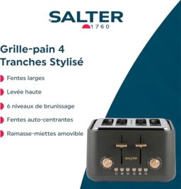 Image du fabricant 3 du Grille-pain Salter Pebble gris-or