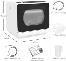 Image du fabricant 3 du Mini lave-vaisselle HOMCOM noir