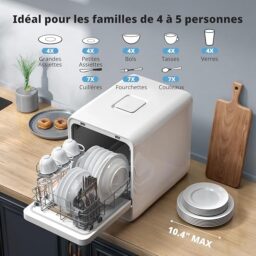 Image du fabricant 4 du AIRMSEN Mini Lave-vaisselle blanc