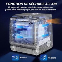 Image du fabricant 5 du AIRMSEN Mini Lave-Vaisselle blanc noir