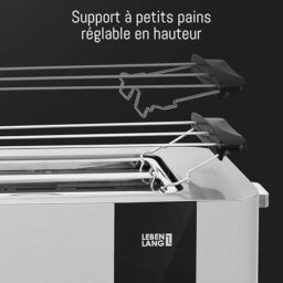 Image du fabricant 5 du LEBENLANG Grille-Pain Inox 4 fentes