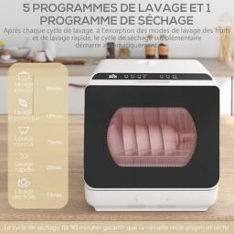 Image du fabricant 5 du Mini lave-vaisselle HOMCOM noir