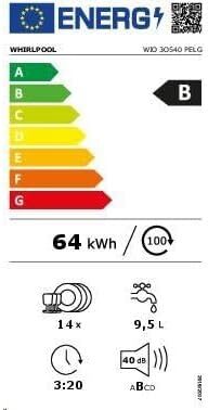 Image du fabricant 5 du Whirlpool WIO 3O540 PELG lave-vaisselle