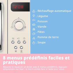Image du fabricant 6 du COMFEE' Micro-ondes rétro crème