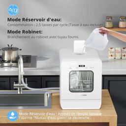 Image du fabricant 6 du AIRMSEN Mini Lave-vaisselle blanc
