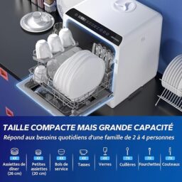 Image du fabricant 6 du AIRMSEN Mini Lave-Vaisselle blanc noir