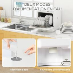 Image du fabricant 6 du HOMCOM Mini lave-vaisselle blanc