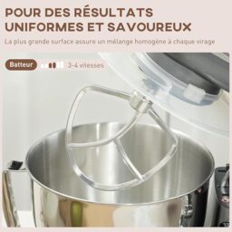 Image du fabricant 6 du Robot pâtissier HOMCOM argent