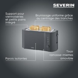 Image du fabricant 6 du SEVERIN Grille-pain AT 2591 noir