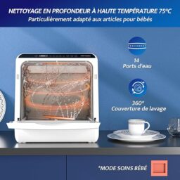 Image du fabricant 7 du AIRMSEN Mini Lave-Vaisselle blanc noir
