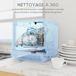 Image du fabricant 7 du HOMCOM Mini lave-vaisselle blanc