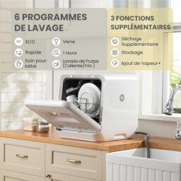 Image du fabricant 8 du COMFEE' mini lave-vaisselle blanc