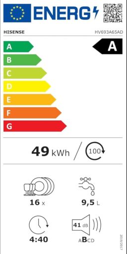 Image du fabricant 8 du Hisense HV693A65AD lave-vaisselle
