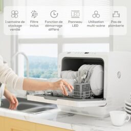 Image du fabricant 8 du HOMCOM Mini lave-vaisselle blanc