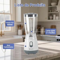 Image du fabricant 8 du Simplus Blender Mixeur 600ml blanc