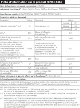 Image du fabricant 9 du COMFEE' CDWPF1201PS lave-vaisselle