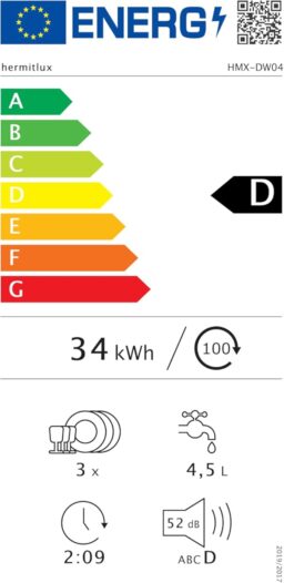 Image du fabricant 9 du Hermitlux Mini-lave-vaisselle blanc