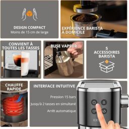 Image du fabricant 9 du Krups Virtuoso+ machine expresso noire
